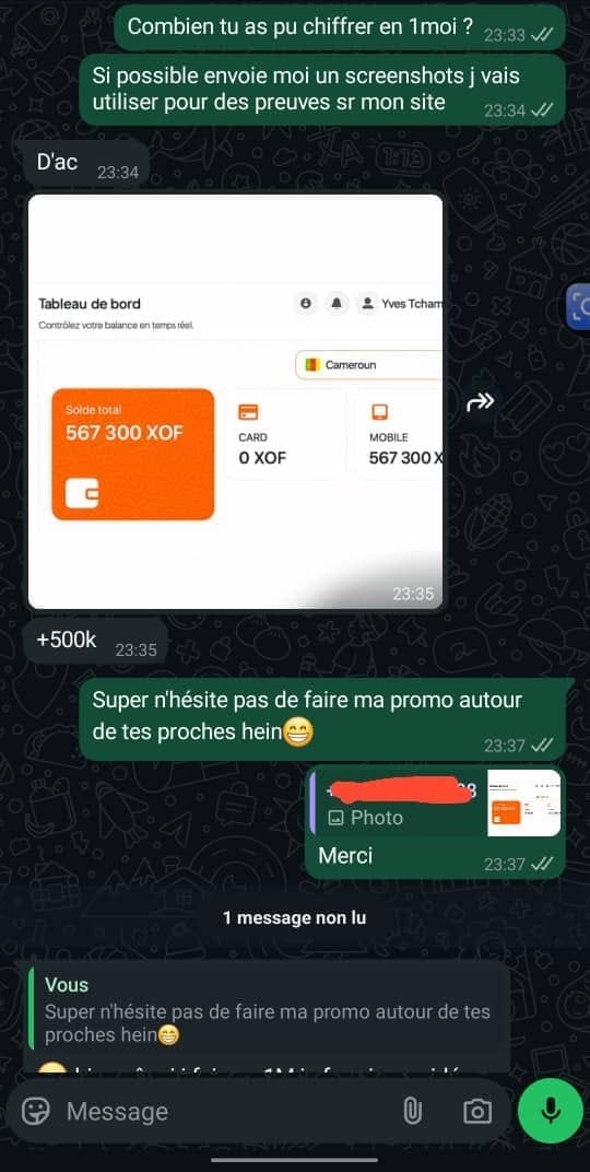Notification de paiement élève